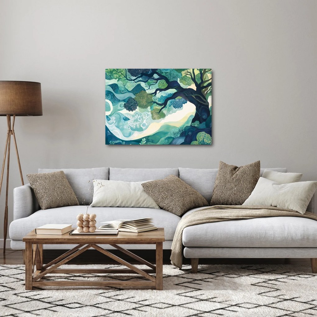 Obraz – Zelená koruna stromu života (70x50 cm)