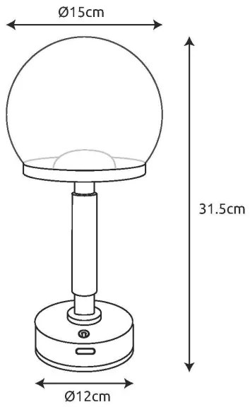 Globo 21034S - LED Nab. dot. stol. lampa HAKU LED/2,5W/5V 2700/4000/6500K čierna