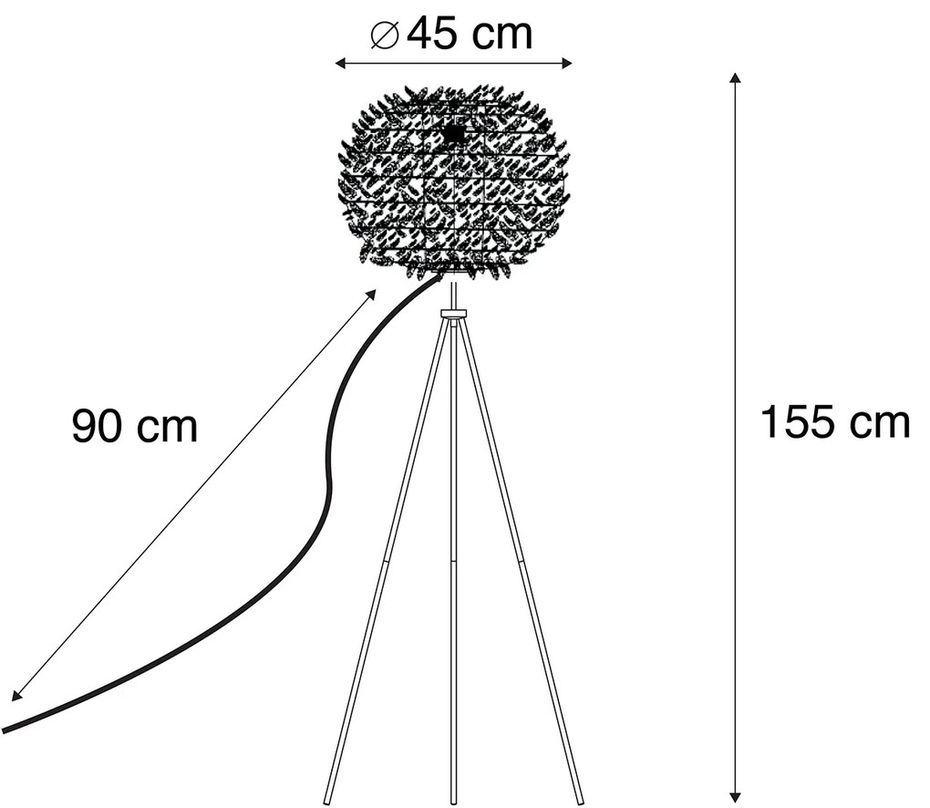 Inteligentná romantická stojaca lampa biela vrátane Wifi A60 - Feather