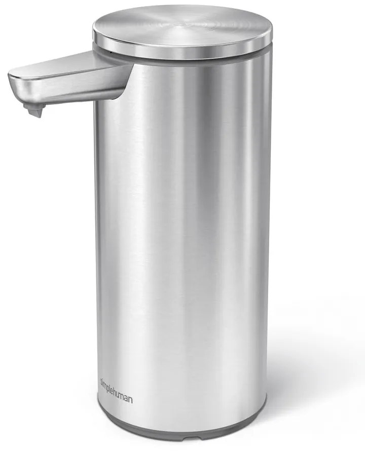 Bezdotykový oceľový dávkovač mydla v matne striebornej farbe 266 ml – simplehuman
