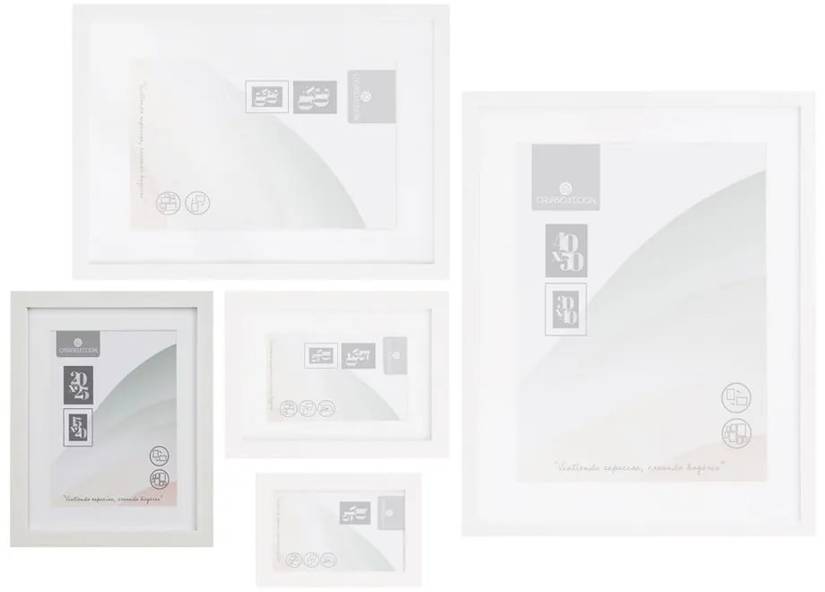 Biely stojací/na stenu rámček 22,5x28 cm Sencillo – Casa Selección