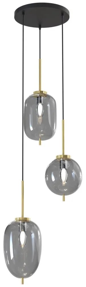 Wofi 5007-302 - Luster na lanku BELLEVILLE 3xE14/40W/230V čierna/zlatá