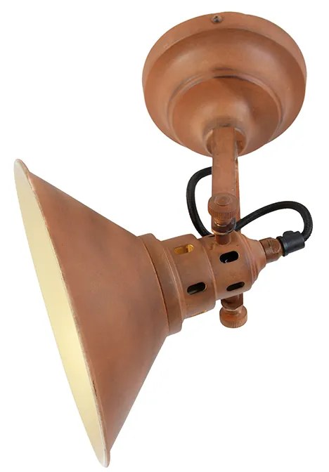 Priemyselná nástenná lampa hrdzavá so zlatom - Rust
