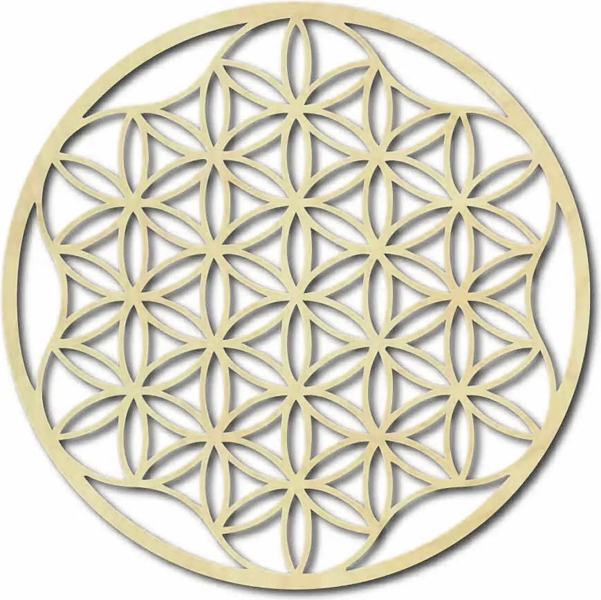 Obraz mandala na stenu z preglejky do 120 cm: Prírodná preglejka - Topoľ  natural Rozmer 50 cm 3964-49819 PR0337