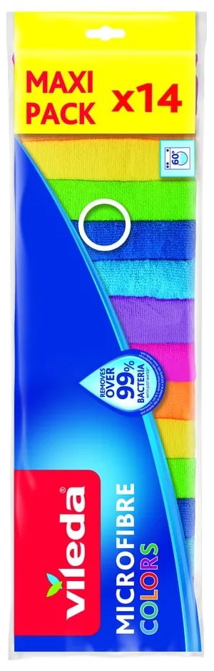 Handričky z mikrovlákna v súprave 14 ks Colors – Vileda