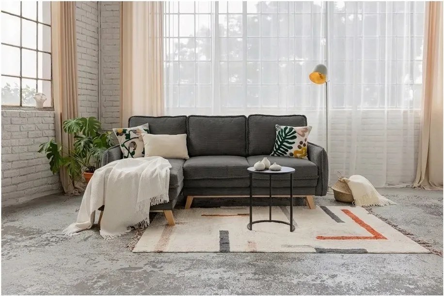 Variabilná sivá menčestrová rozkladacia rohová pohovka Tori – Bonami Selection