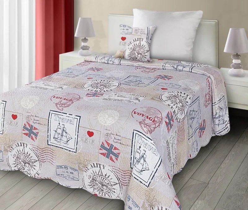 DomTextilu Luxusné obojstranné patchwork prehozy krémovej farby Šírka: 170 cm | Dĺžka: 210 cm 6043-77088