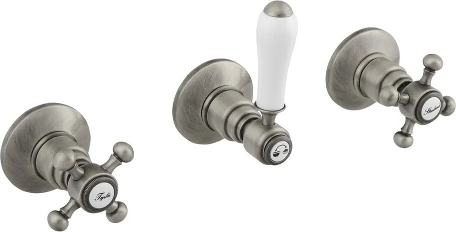 Podomietková sprchová batéria v matne striebornej farbe (2 výstupy) Antea – Sapho