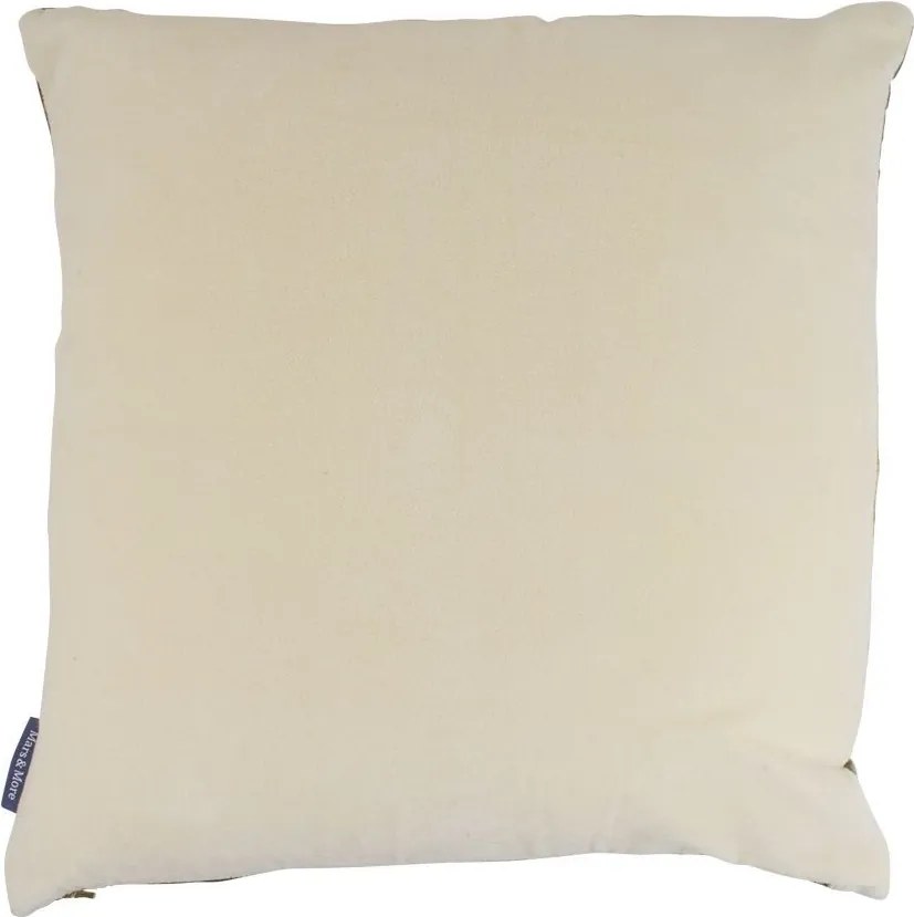 Modrý zamatový vankúš s motívom džungle - 45 * 45 * 10cm