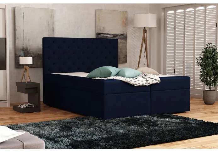Elegantná čalúnená posteľ 120x200 ALLEFFRA - modrá 4