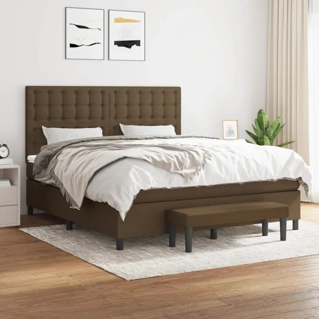 Boxspring posteľ s matracom tmavohnedá 160x200 cm látka 3136928