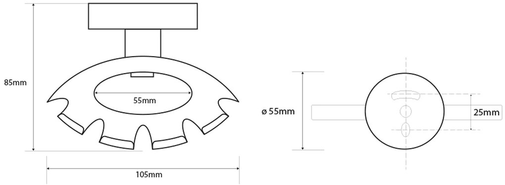 Sapho, X-ROUND držiak kefiek, chróm, XR901