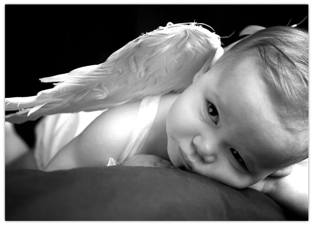 Sklenený obraz detského anjela (70x50 cm)