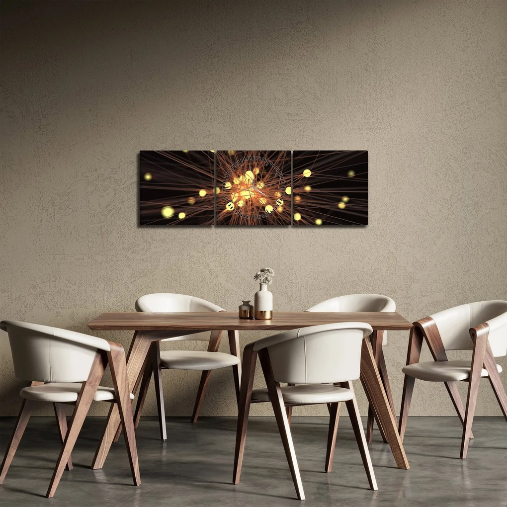 Obraz abstrakcie (s hodinami) (90x30 cm)