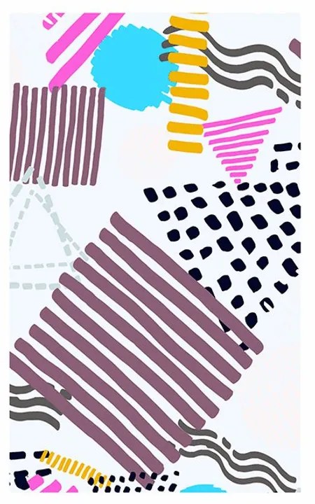 Plagát s paspartou Memphis vzor v pop-art štýle - 60x90 black