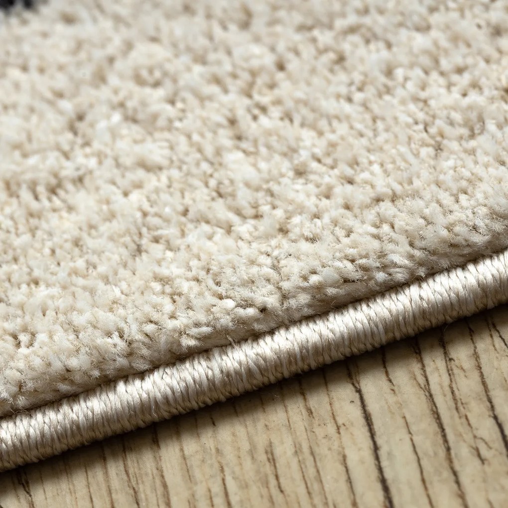 Dywany Łuszczów, Kusový koberec Fusion 8297 cream/dark grey, 140x190, biela, kancelária