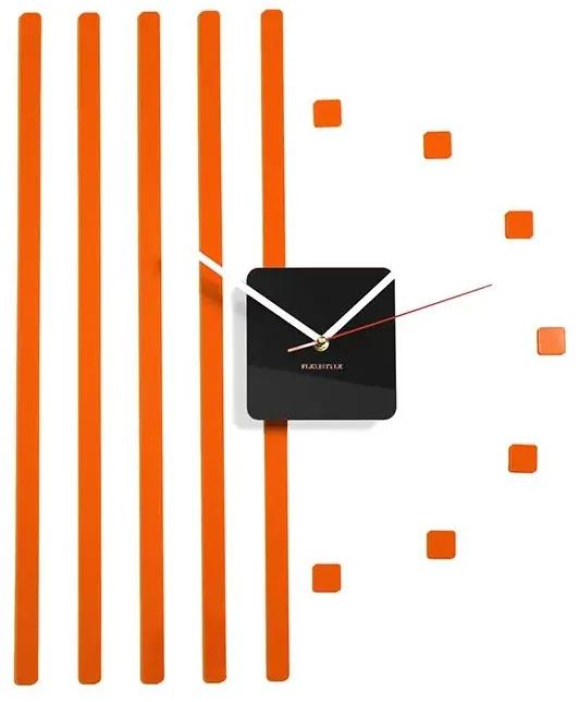 Nástenné akrylové hodiny POINTS - oranžová