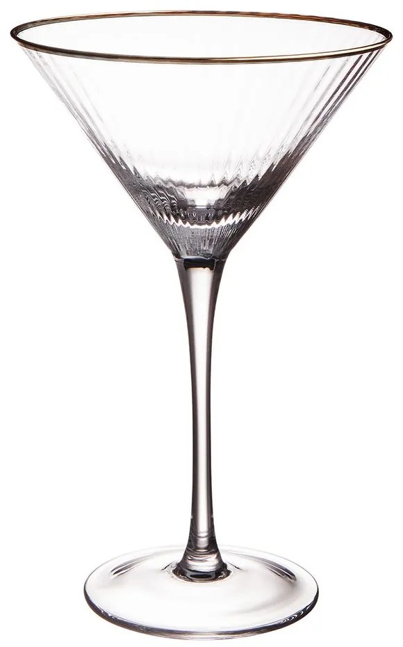 GOLDEN TWENTIES Pohár na martini so zlatým okrajom 300 ml