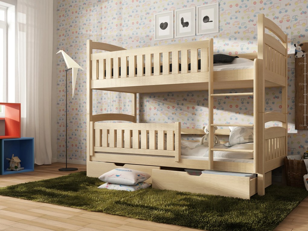Detská posteľ 90 x 190 cm Irwin (s roštom a úl. priestorom) (borovica). Akcia -20%. Vlastná spoľahlivá doprava až k Vám domov. 1013473