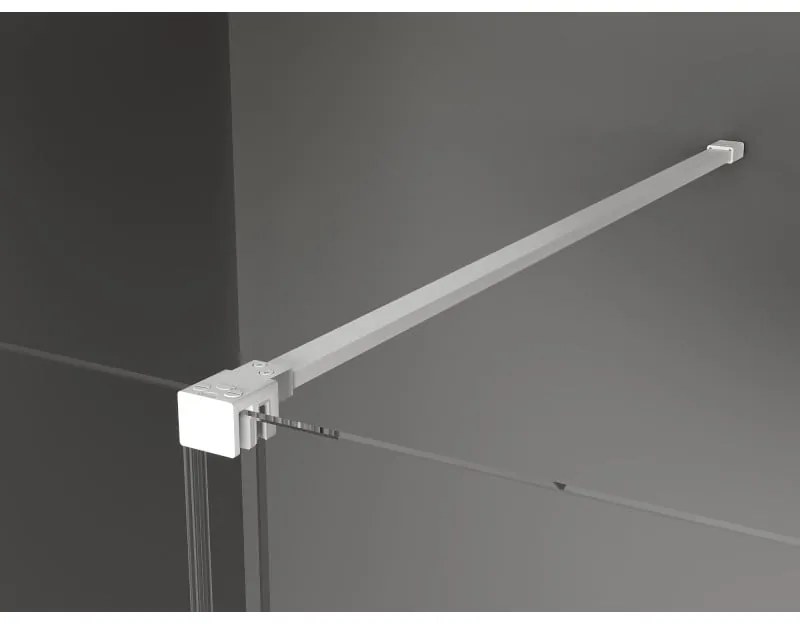 Mexen Velar, posuvné dvere do otvoru 140x200 cm, 8mm číre sklo, biely profil, 871-140-000-01-20