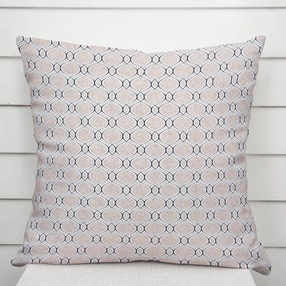 Biante Dekoračná obliečka na vankúš Leona LN-124 Geometrický vzor na režnom 45 x 45 cm