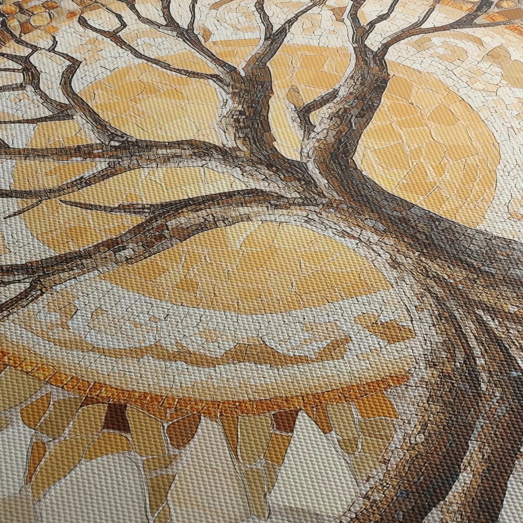 Obraz – Zlatý strom života v mozaike (90x60 cm)