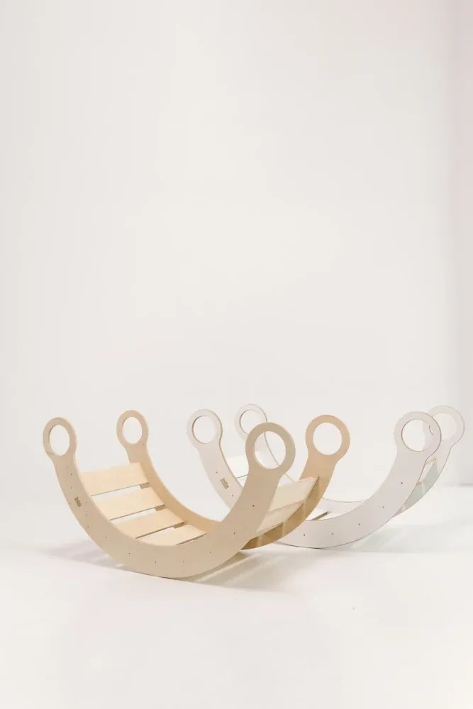 Montessori drevená hojdačka maxi biela Čierna