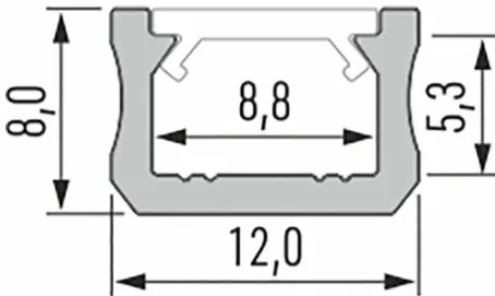 Led-Labs LED profil LUMINES typ X čierny elox 2,02m
