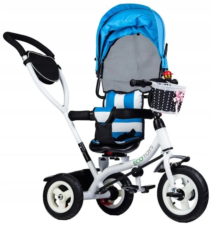 Eco Toys Trojkolka modrá s otačaním sedadla