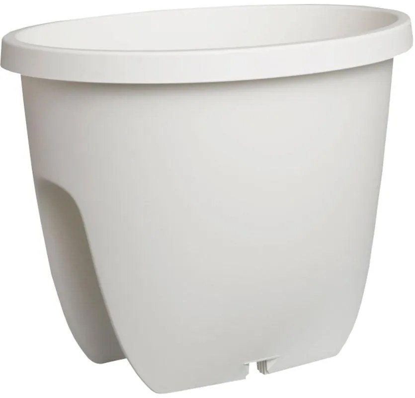 Truhlík Balconia na zábradlie plast biely 30cm