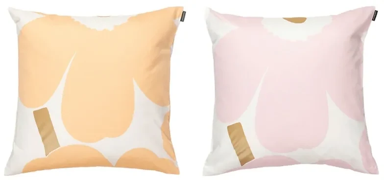 Obliečka na vankúš Unikko 50x50, 2ks / ružová a marhuľová