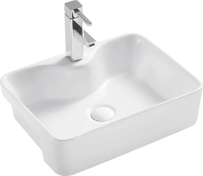 Hydroland Keramické umývadlo na dosku Andromeda 48x37 cm, biele