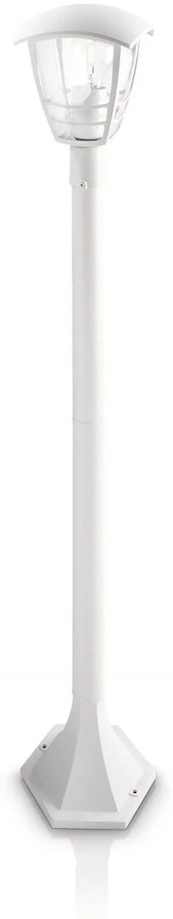 PHILIPS Vonkajšia stojacia lampa CREEK, 1xE27, 60W, 100cm, biela, IP44