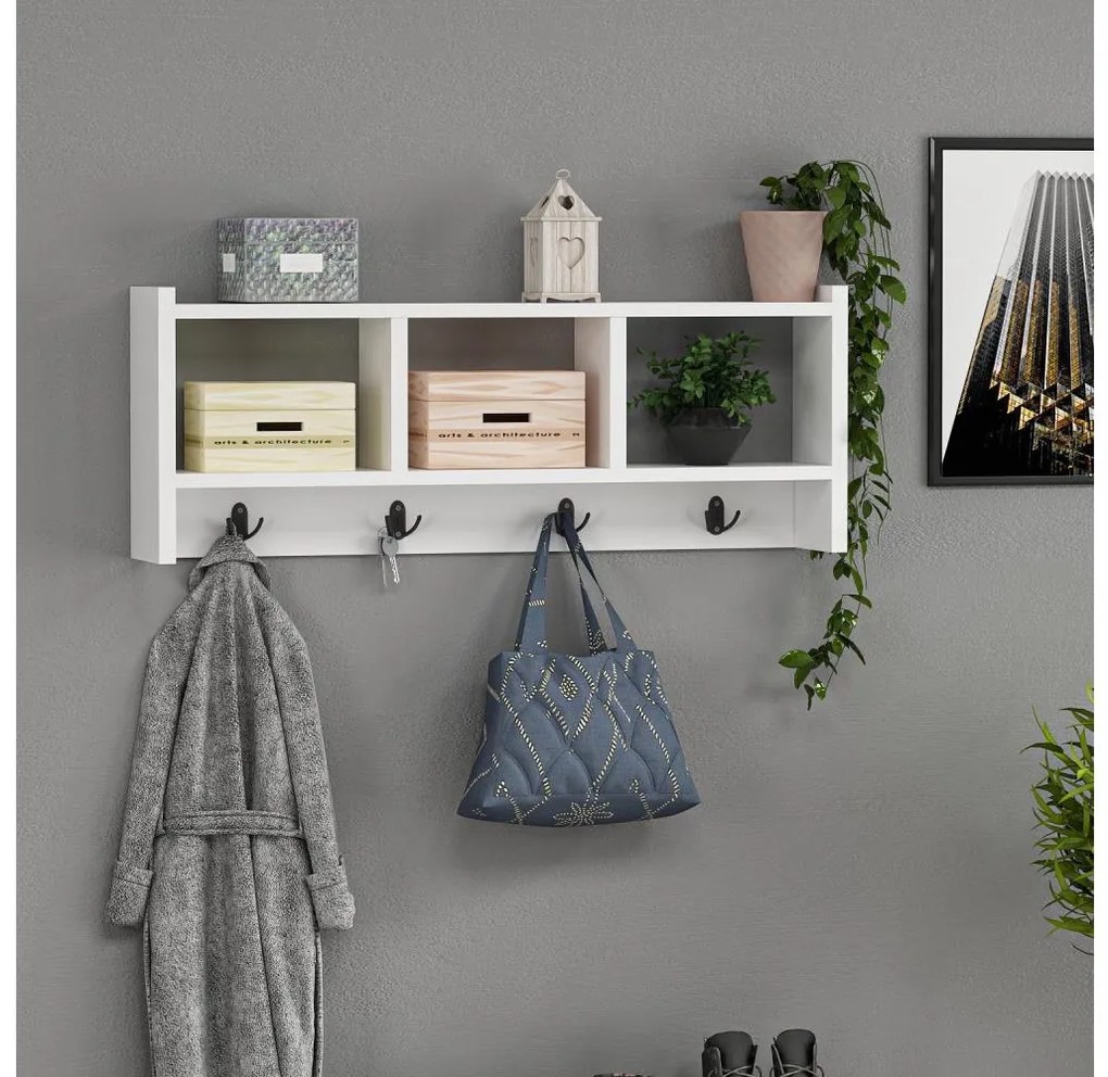 Nástenný vešiak STAR 35x76 cm biela