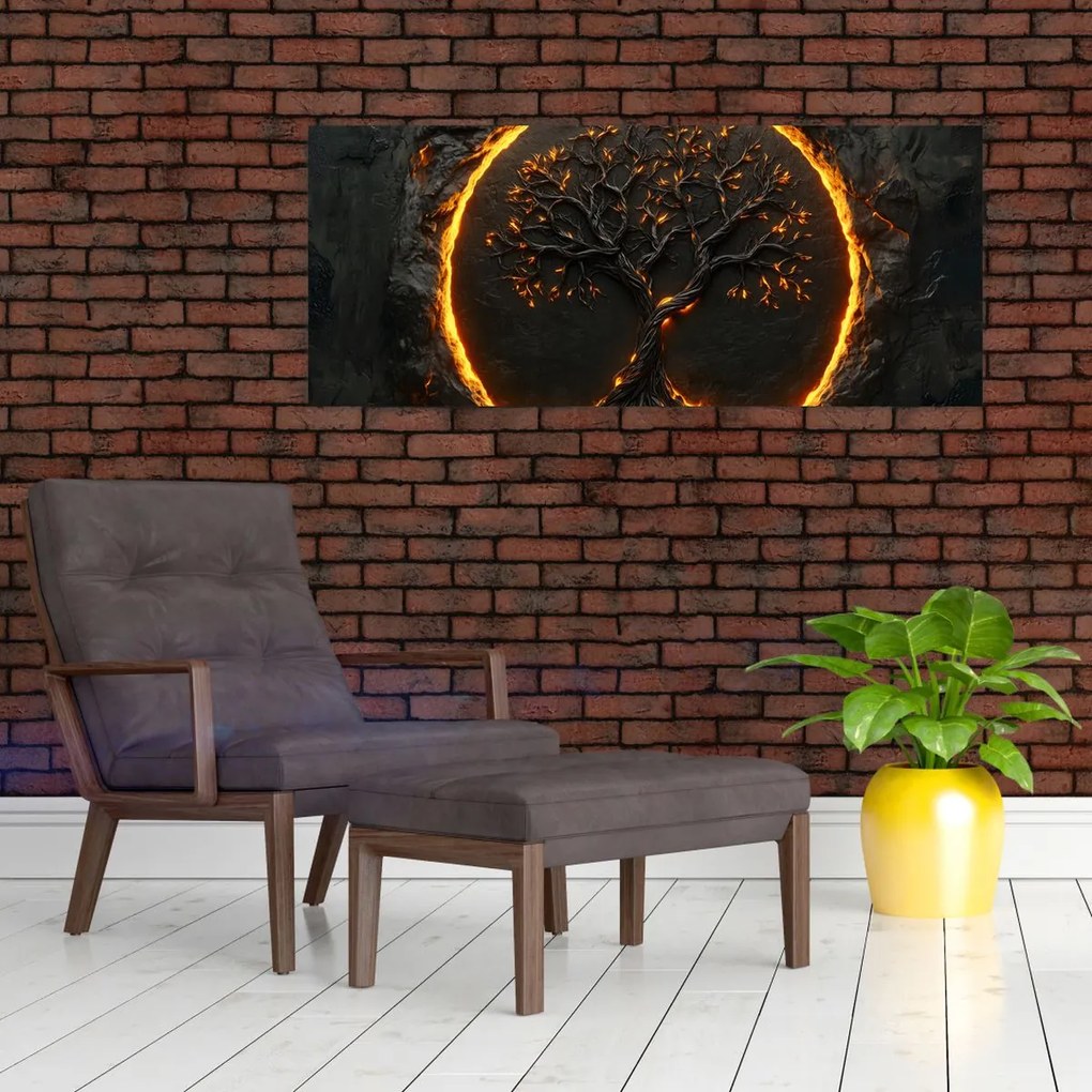 Obraz – Strom života v láve II. (120x50 cm)
