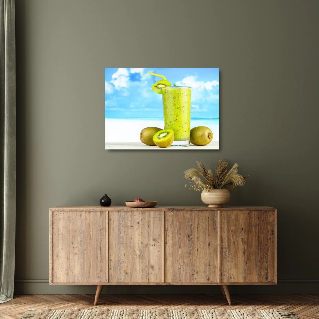 Sklenený obraz - kiwi smoothie (70x50 cm)