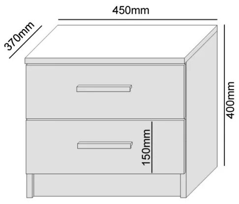 Nočný stolík TOD dub sonoma