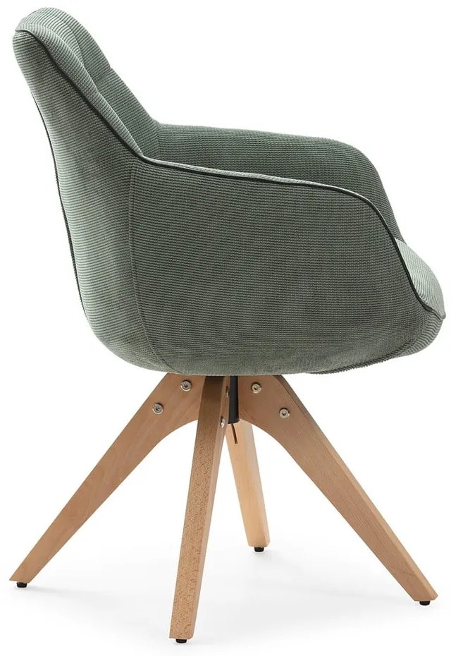 Zelené čalúnené jedálenské kreslá v súprave s podrúčkami 2 ks Donatelo – Marckeric