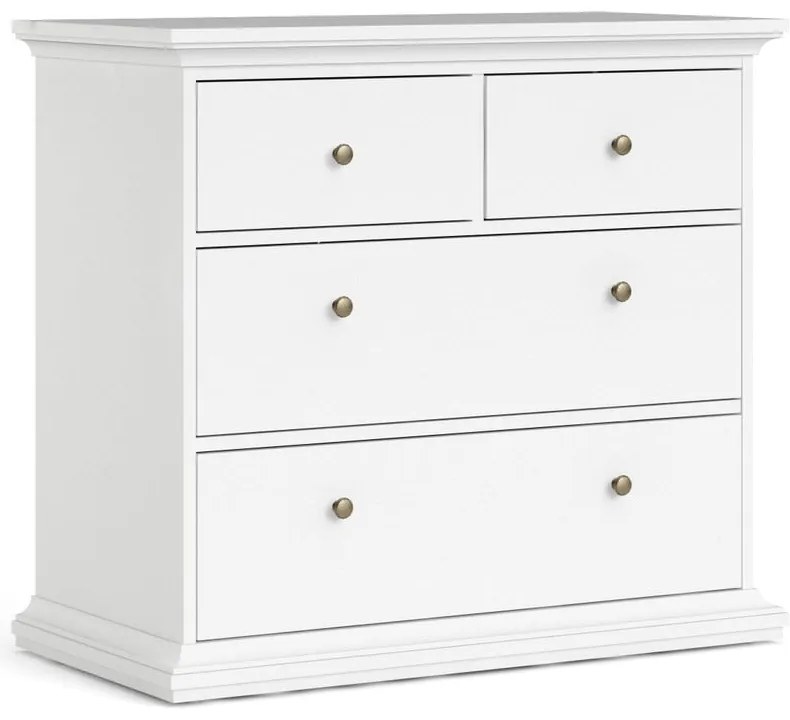 Biela nízka komoda 96x87 cm Paris – Tvilum