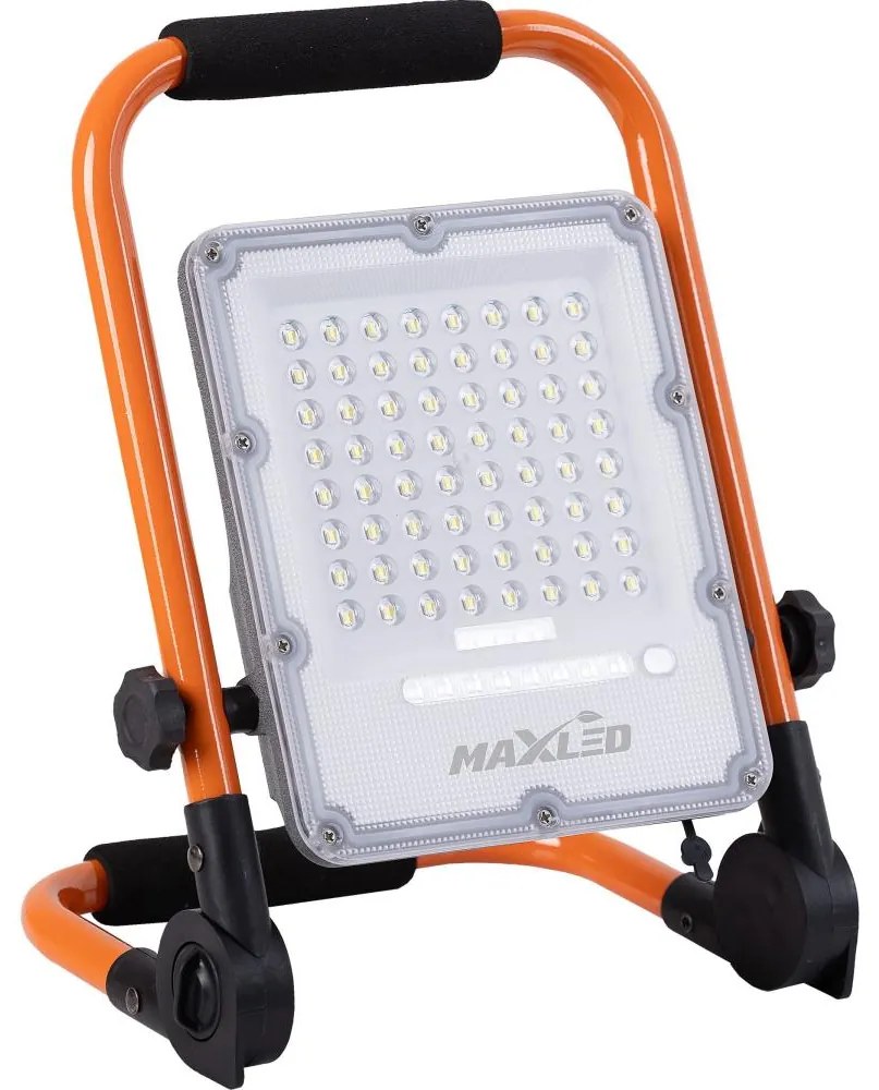 MAXLED LED Nabíjací reflektor so stojanom LED/100W/3,2V 4500K 10000 mAh IP65 oranžová 5903271845231