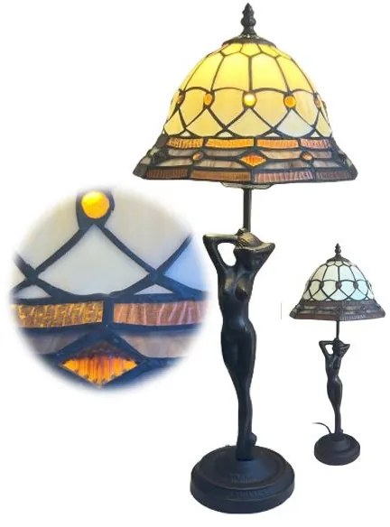 Nočná lampa Tiffany CARAMEL Nude Ø25*46