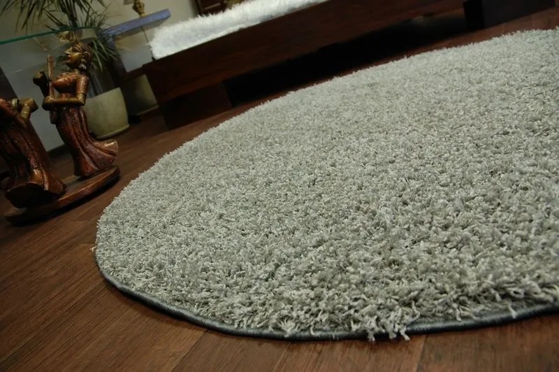 Okrúhly koberec SHAGGY Hiza 5cm sivý