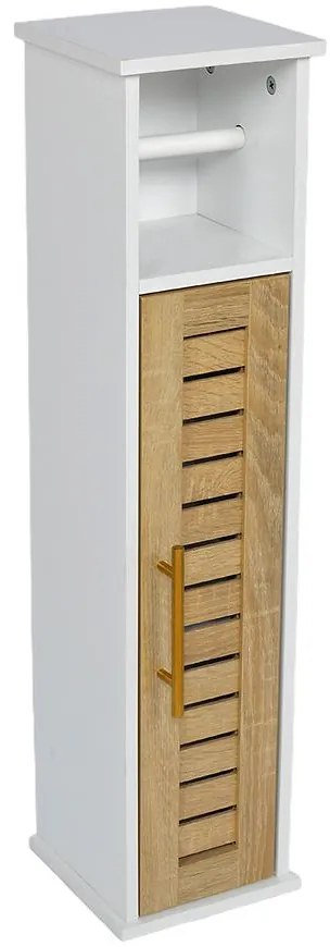 Skrinka na toaletný papier biela/dub SCA0214AA-A