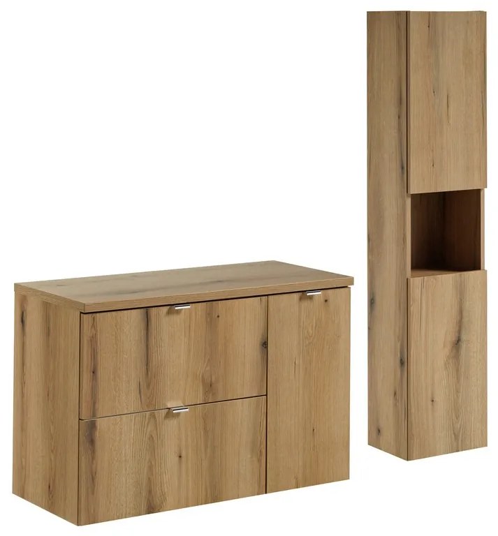 Kúpeľňová zostava Nova Oak 90 cm so skrinkami dub coast evoke