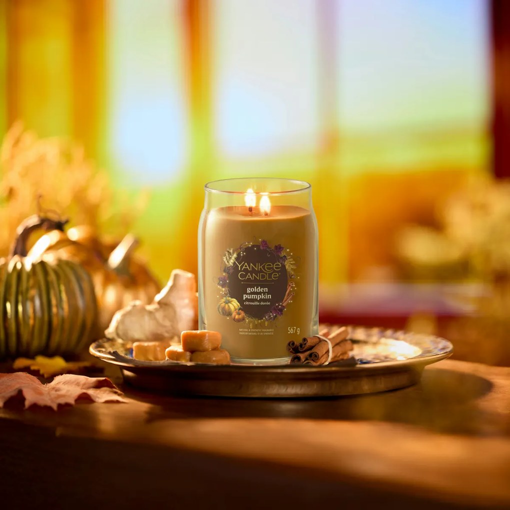Yankee Candle Signature Golden Pumpkin Veľká vonnásviečka, 567 g, L