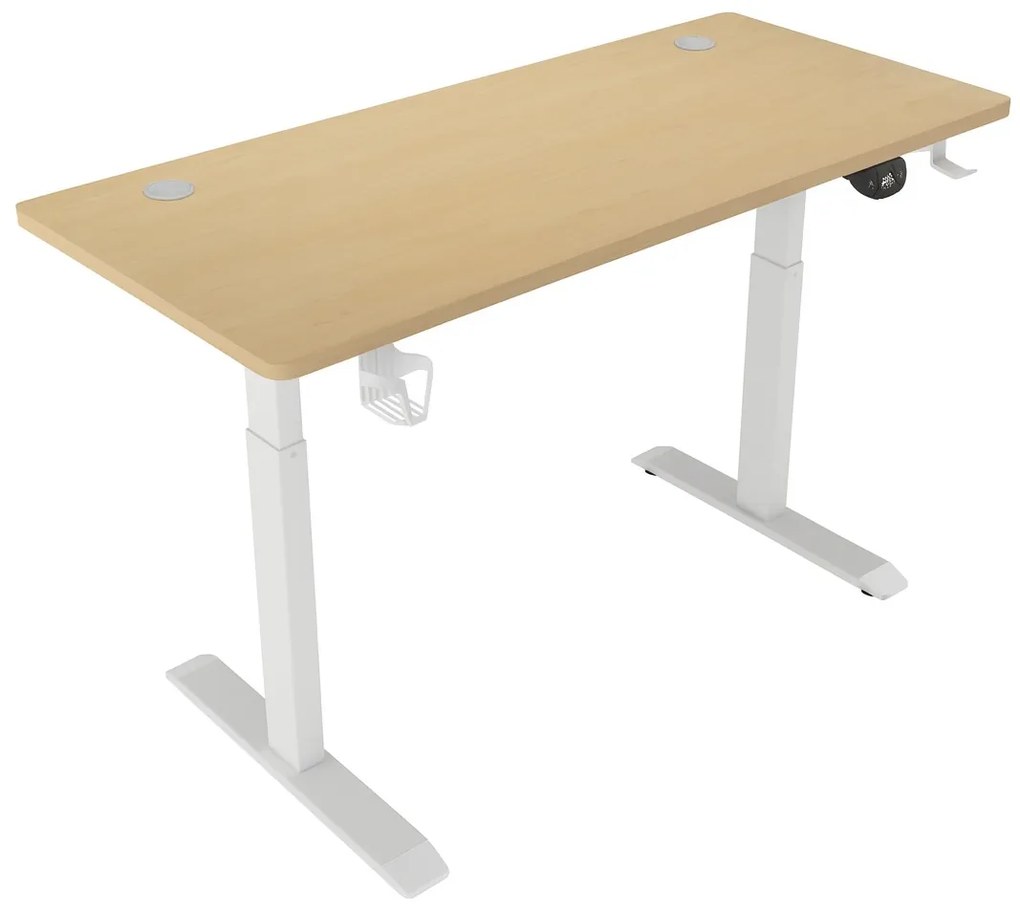 Herný stôl BR01 svetlohnedý s bielym rámom 140 cm