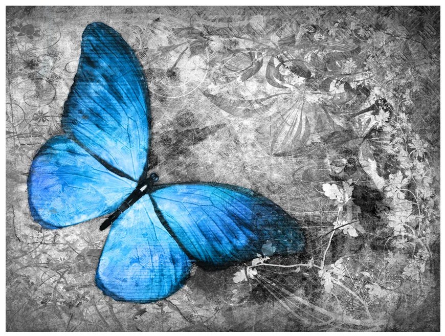 Artgeist Fototapeta - Blue butterfly Veľkosť: 343x270, Verzia: Samolepiaca