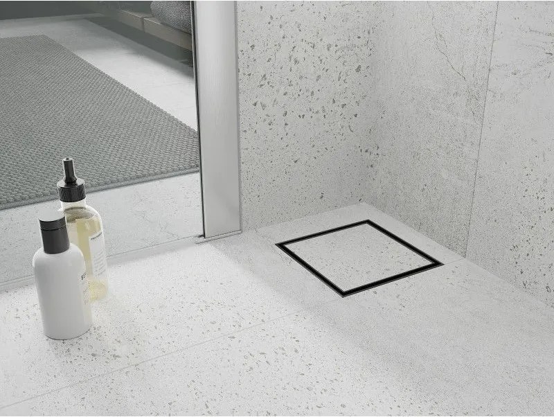 Mexen Flat-Q M13 štvorcová podlahová vpust 25 x 25 cm, brúsená oceľ - 1710025