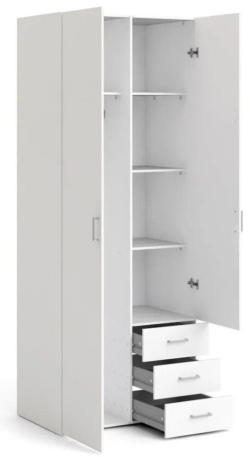 Biela šatníková skriňa 78x200 cm Space – Tvilum