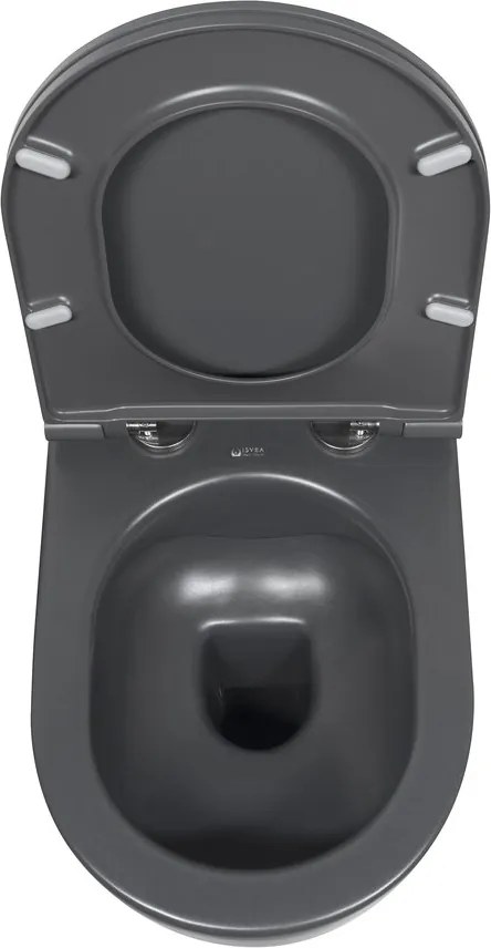 Isvea Isvea, INFINITY závesná WC misa, Rimless, 36,5x53cm, antracit, 10NF02005-2C